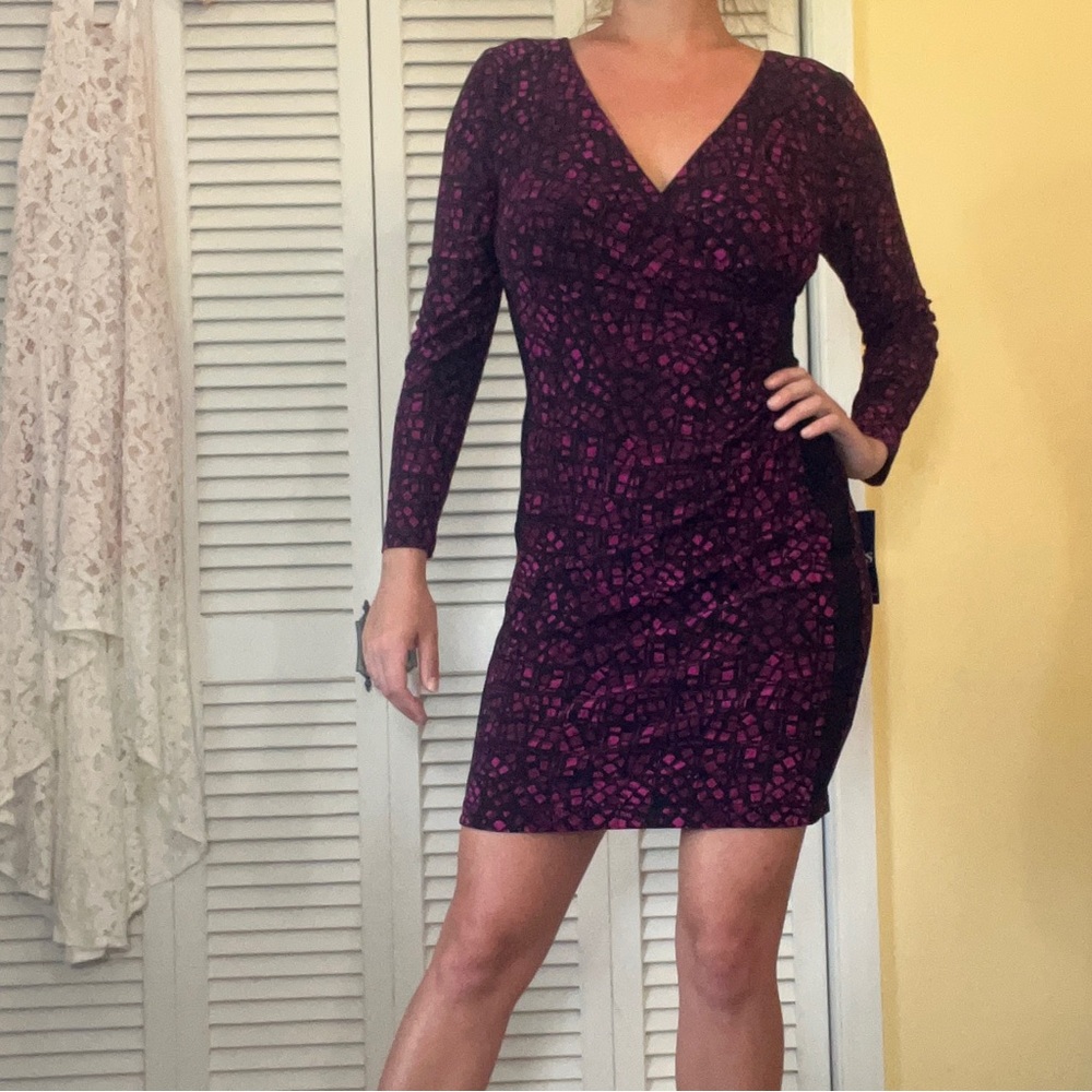 Chaps Faux Wrap Business Casual or Cocktail Dress Size MP - Picture 11 of 17